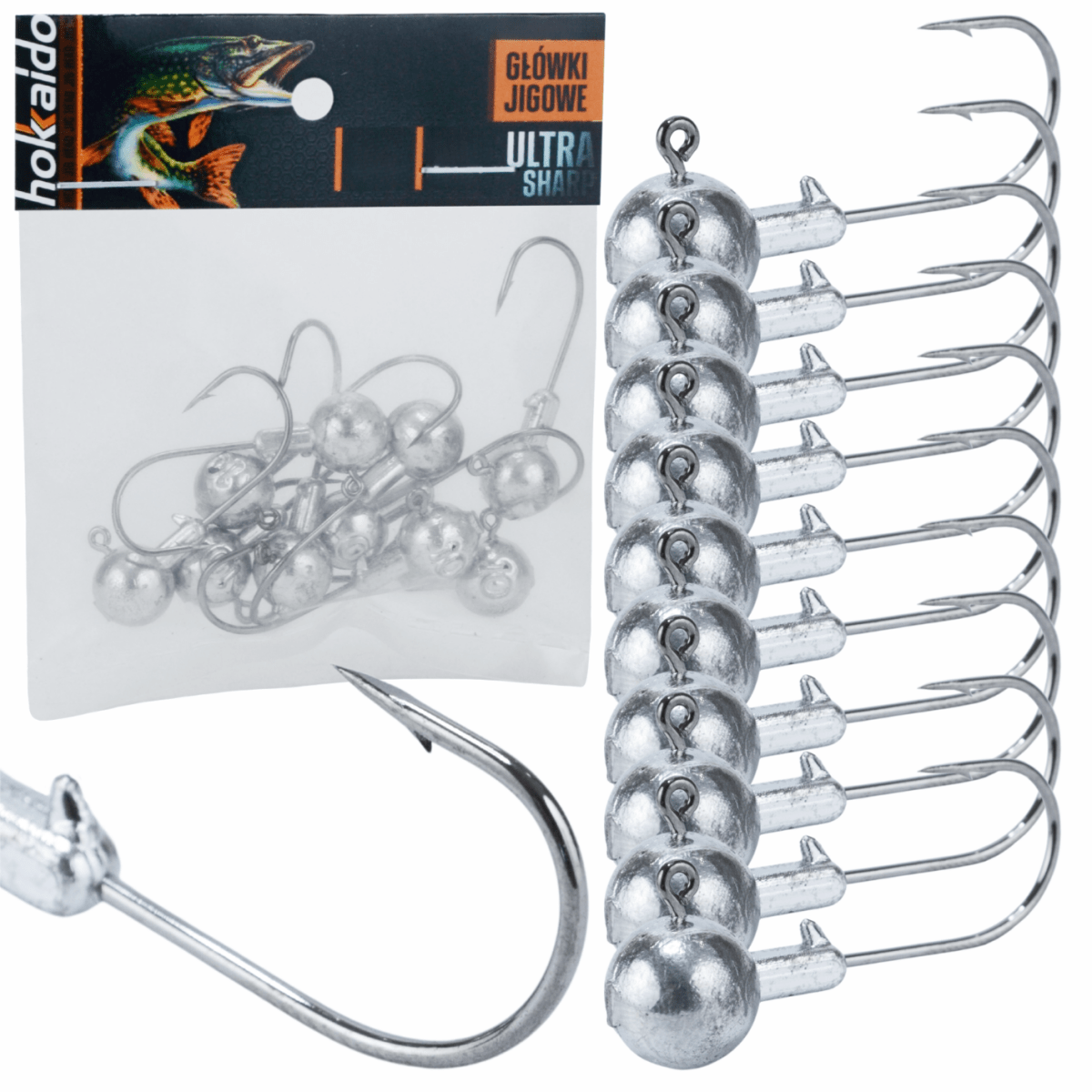 Hokkaido tinaspea konksude komplekt 10 tk, 10 g, suurus 2/0 - Ostuklikk