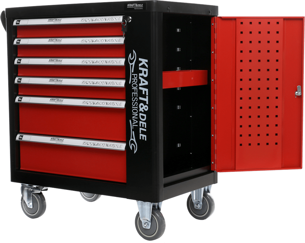 KRAFT&DELE KD362 tööriistakapp 263 - osaline – lukuga, ratastel - Ostuklikk