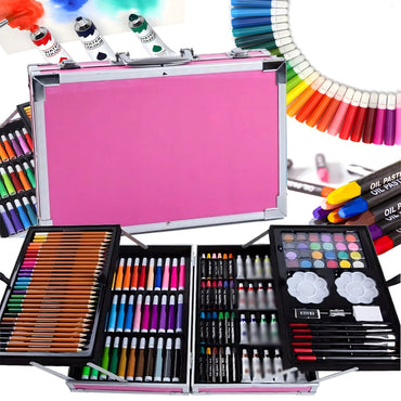 Laste kunstikomplekt 145 osa roosas kohvris - Ostuklikk