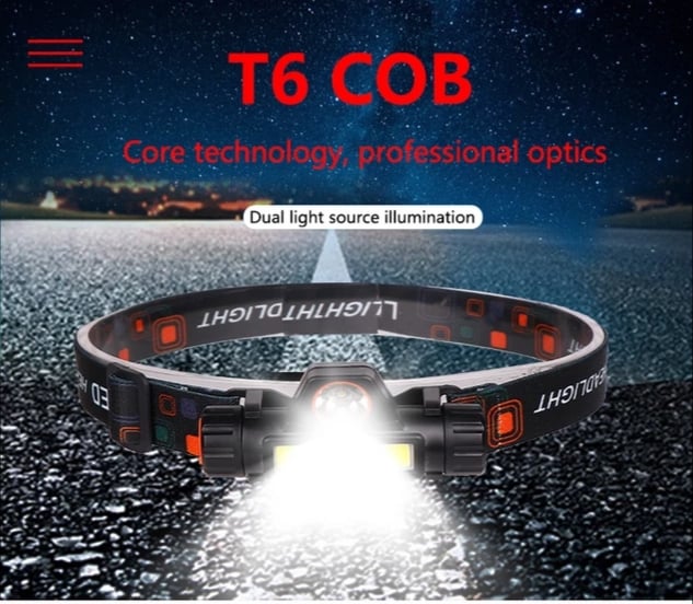 Pealamp heleda LED-tulega, kaasas reguleeritav peapael, ideaalne välitingimustes kasutamiseks.