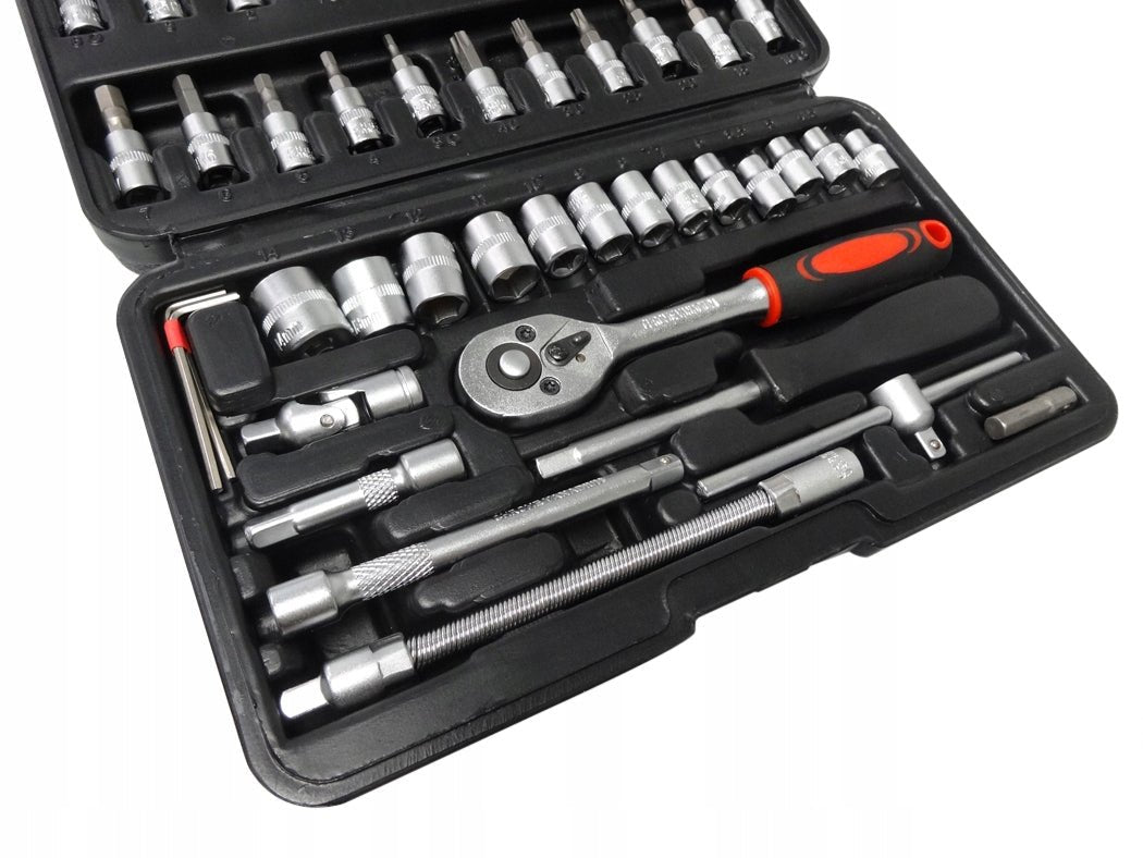 46 - osaline 1/4" padrunvõtmete komplekt – Torx, PH, HEX, SL – 10101 - Ostuklikk