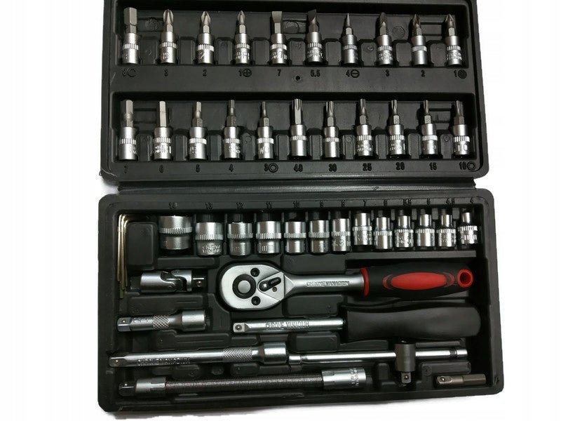 46 - osaline 1/4" padrunvõtmete komplekt – Torx, PH, HEX, SL – 10101 - Ostuklikk