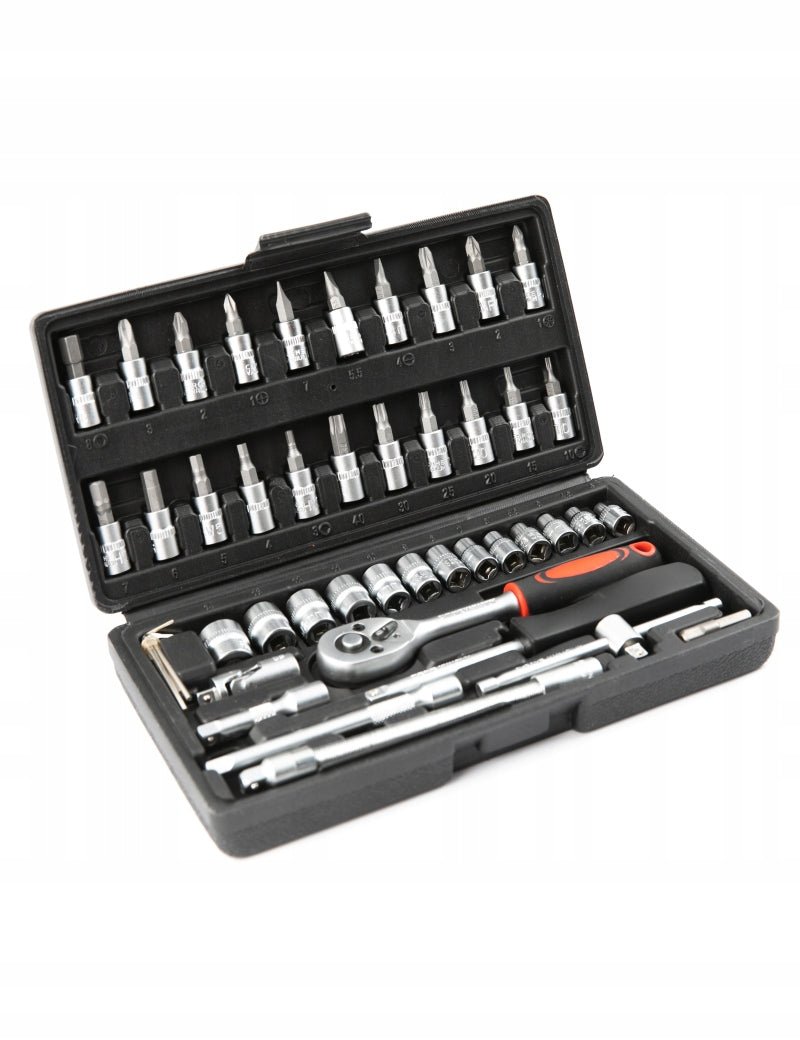 46 - osaline 1/4" padrunvõtmete komplekt – Torx, PH, HEX, SL – 10101 - Ostuklikk