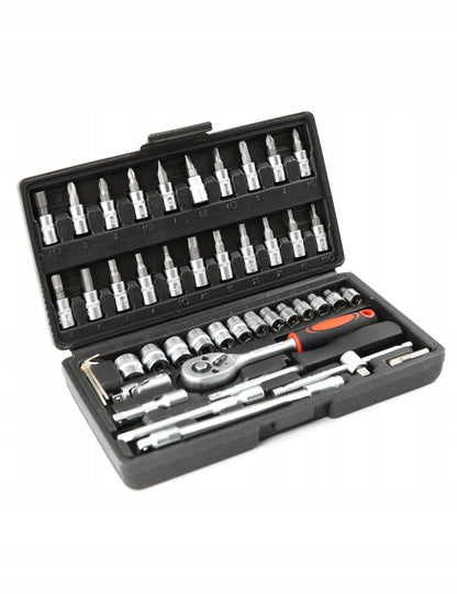 46 - osaline 1/4" padrunvõtmete komplekt – Torx, PH, HEX, SL – 10101 - Ostuklikk