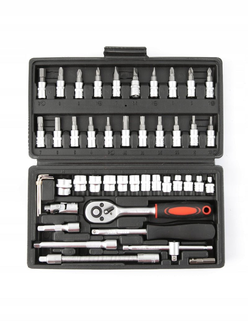 46 - osaline 1/4" padrunvõtmete komplekt – Torx, PH, HEX, SL – 10101 - Ostuklikk