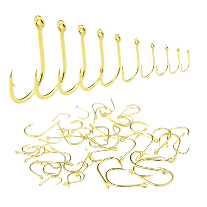 50 - osaline aasaga õngekonksude komplekt, 10 suurust, karbis - Ostuklikk