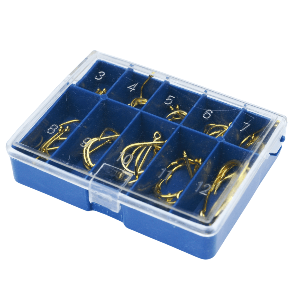 50 - osaline aasaga õngekonksude komplekt, 10 suurust, karbis - Ostuklikk