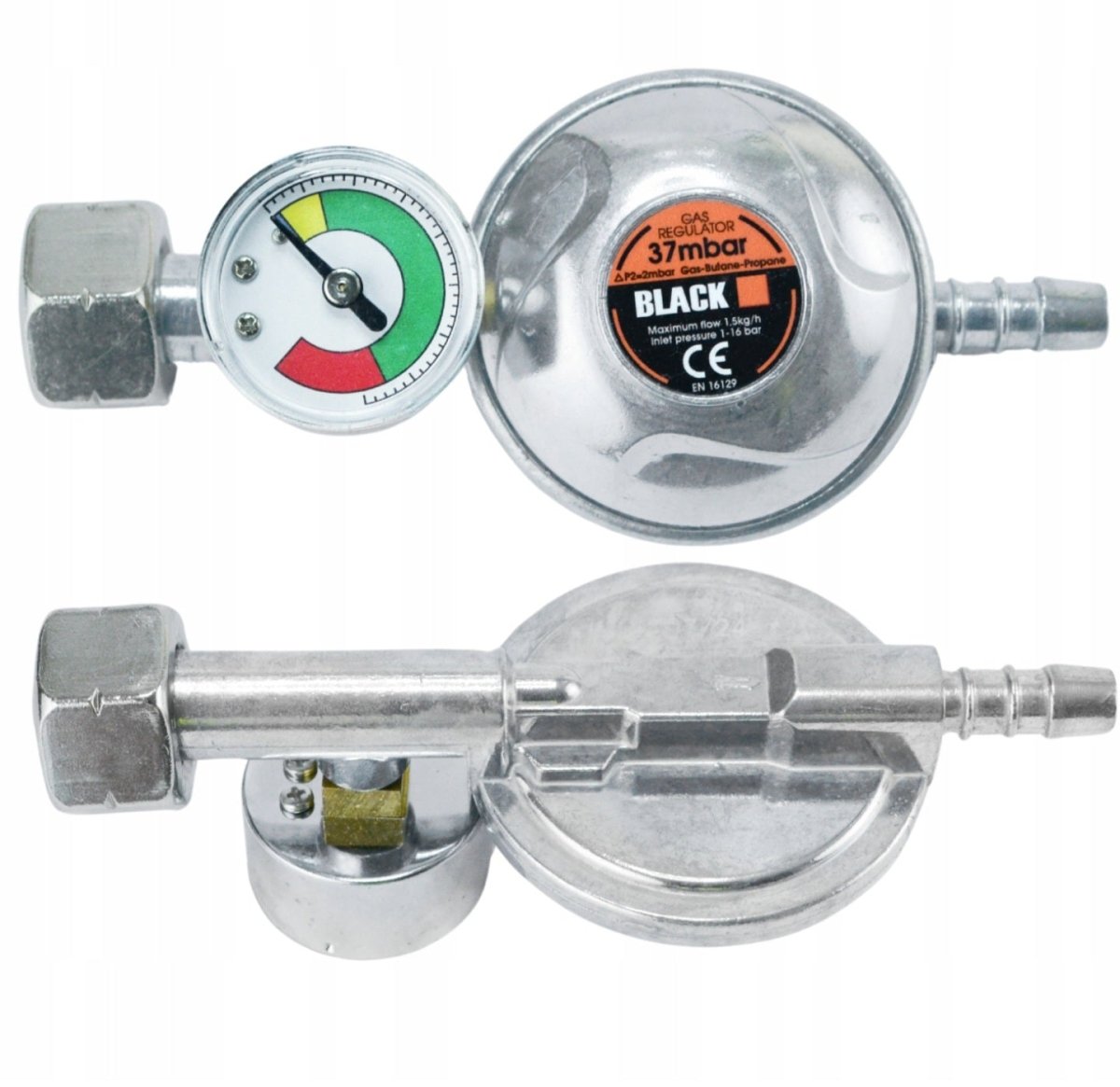 Black 11 kg gaasiballooni reduktor manomeetriga 37 mbar - Ostuklikk