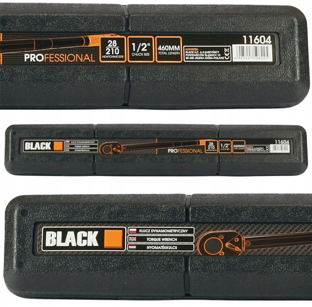 Black 1/2" momentvõti 28–210 Nm, 460 mm, CrMo/CrV - Ostuklikk