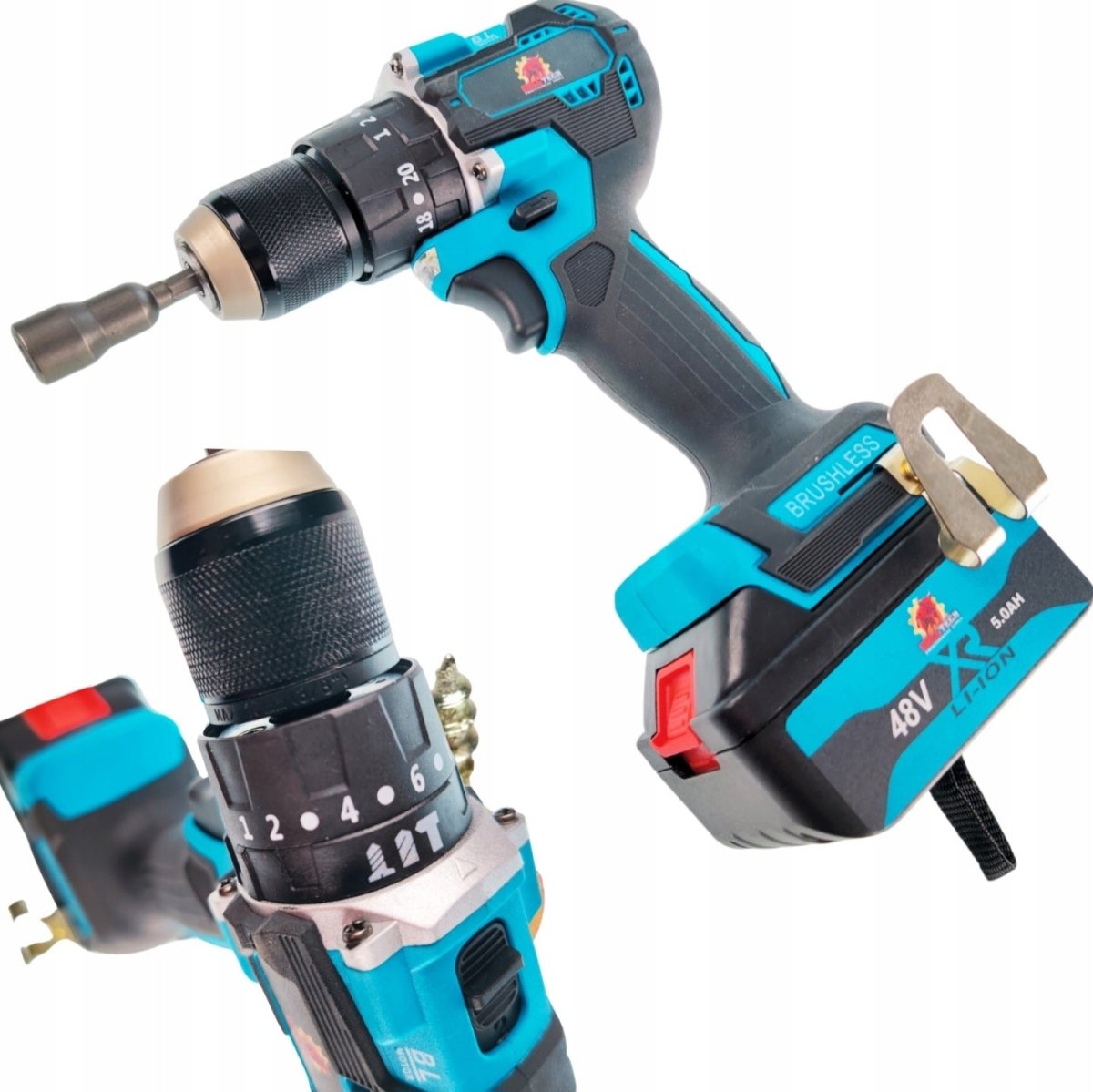 BULL - TECH BT5018XL 48V* 4 - in - 1 akukomplekt: kruvikeeraja, lööktrell, nühklihvija, mutrikeeraja - Ostuklikk