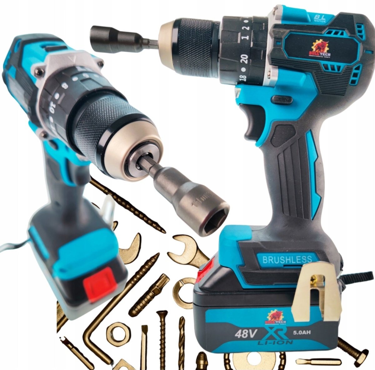 BULL - TECH BT5018XL 48V* 4 - in - 1 akukomplekt: kruvikeeraja, lööktrell, nühklihvija, mutrikeeraja - Ostuklikk