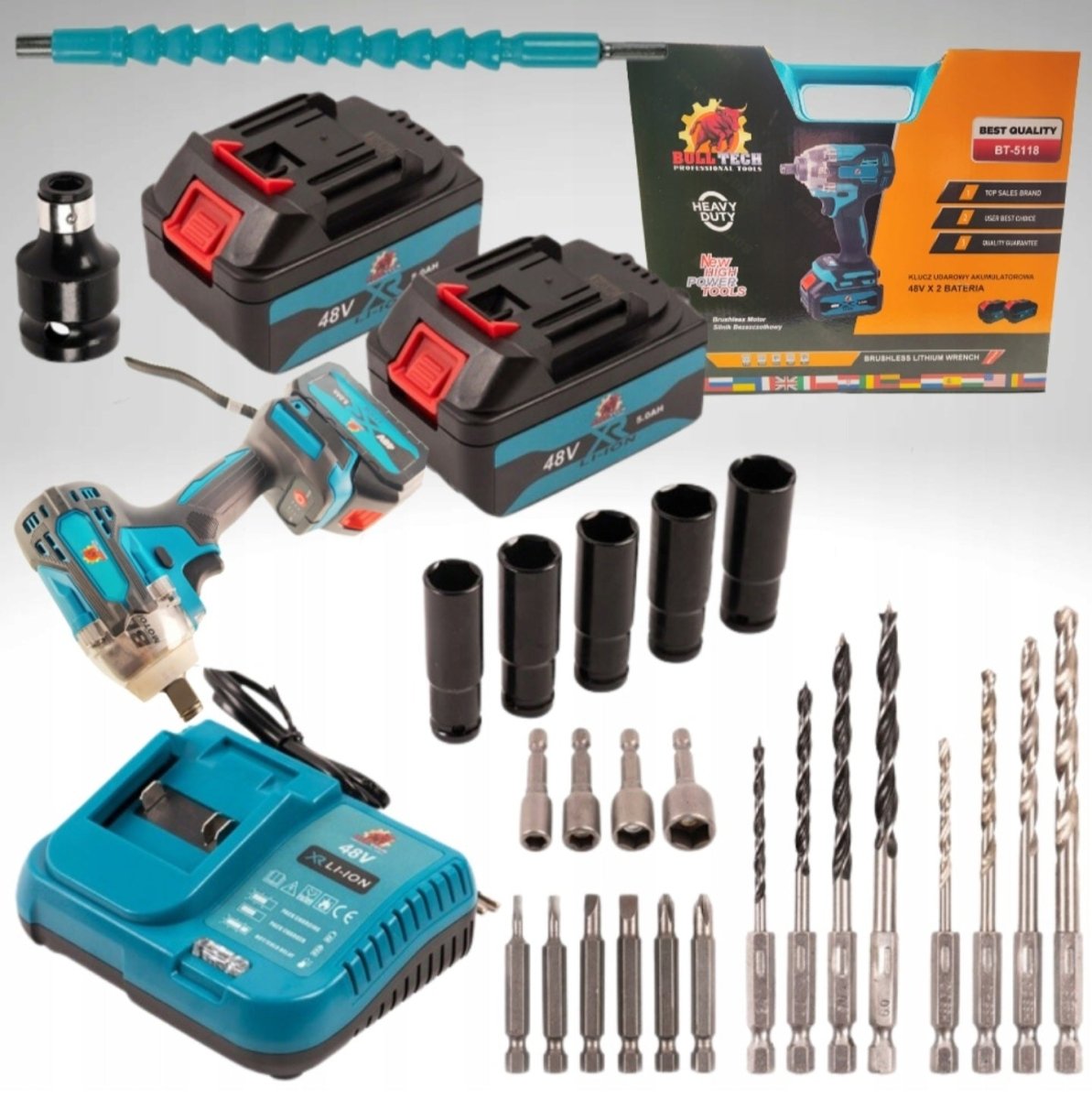 BULL - TECH BT5118 harjadeta löökmutrikeeraja 48V 2×6Ah, 580 Nm - Ostuklikk