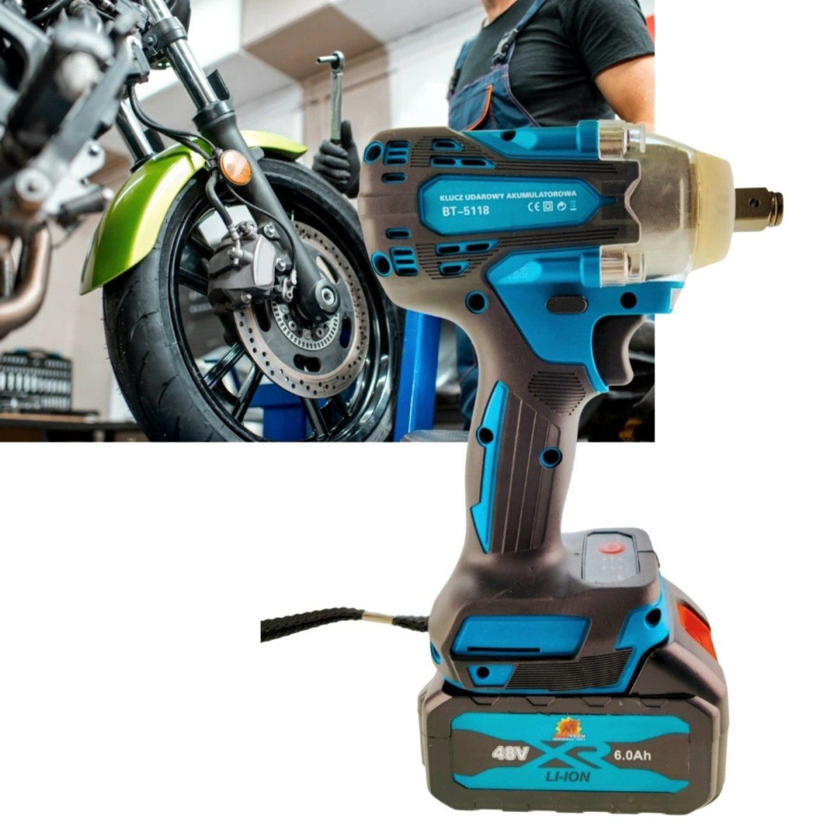 BULL - TECH BT5118 harjadeta löökmutrikeeraja 48V 2×6Ah, 580 Nm - Ostuklikk