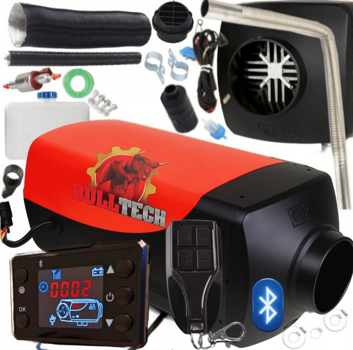 Diiselõhksoojendi BULL - TECH BT - 001E PRO 12 kW, 12/24 V, Bluetooth - Ostuklikk