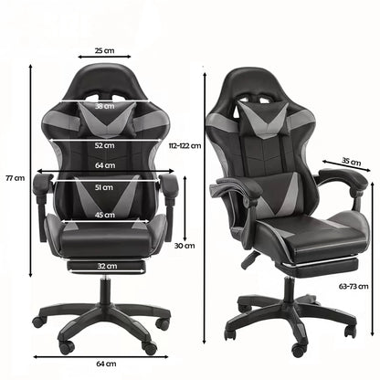 Gaming - kontoritool jalatoega kuni 150 kg, hall - must - Ostuklikk