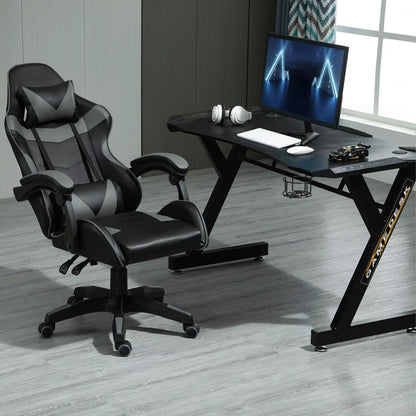 Gaming - kontoritool jalatoega kuni 150 kg, hall - must - Ostuklikk