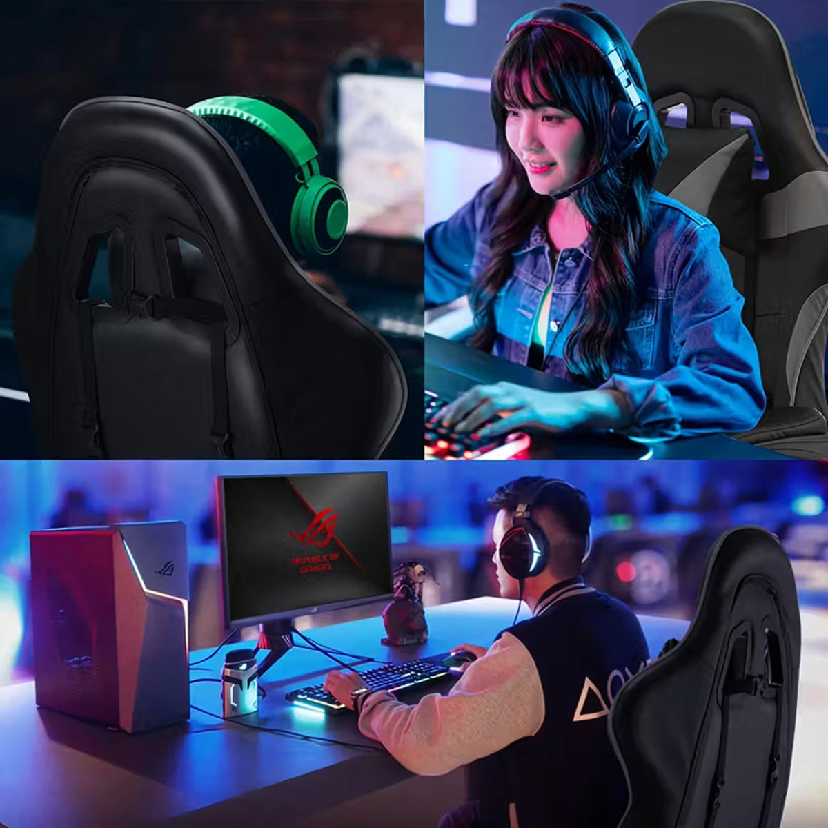 Gaming - kontoritool jalatoega kuni 150 kg, hall - must - Ostuklikk