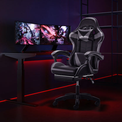 Gaming - kontoritool jalatoega kuni 150 kg, hall - must - Ostuklikk