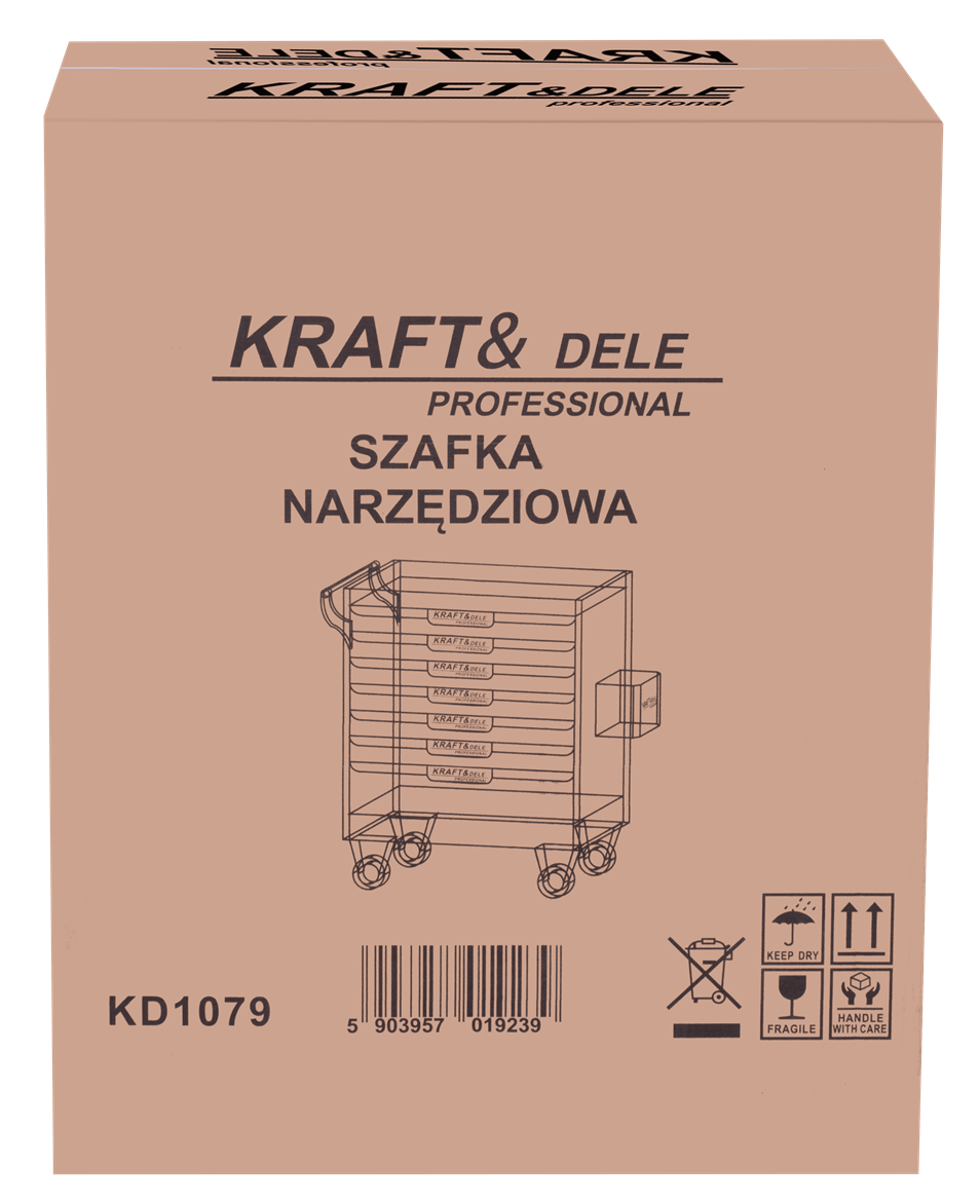 KRAFT&DELE KD1079 tööriistakapp (tühi) – 7 sahtlit, terasest tööpind - Ostuklikk