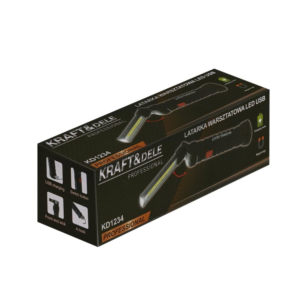 Kraft&Dele KD1234 LED töökojalamp, USB, magnet ja konks - Ostuklikk