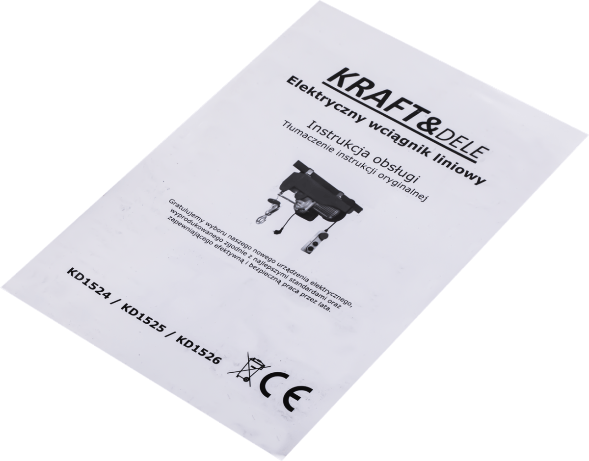 KRAFT&DELE KD1525 elektriline trossvints 250/500 kg, 12 m - Ostuklikk