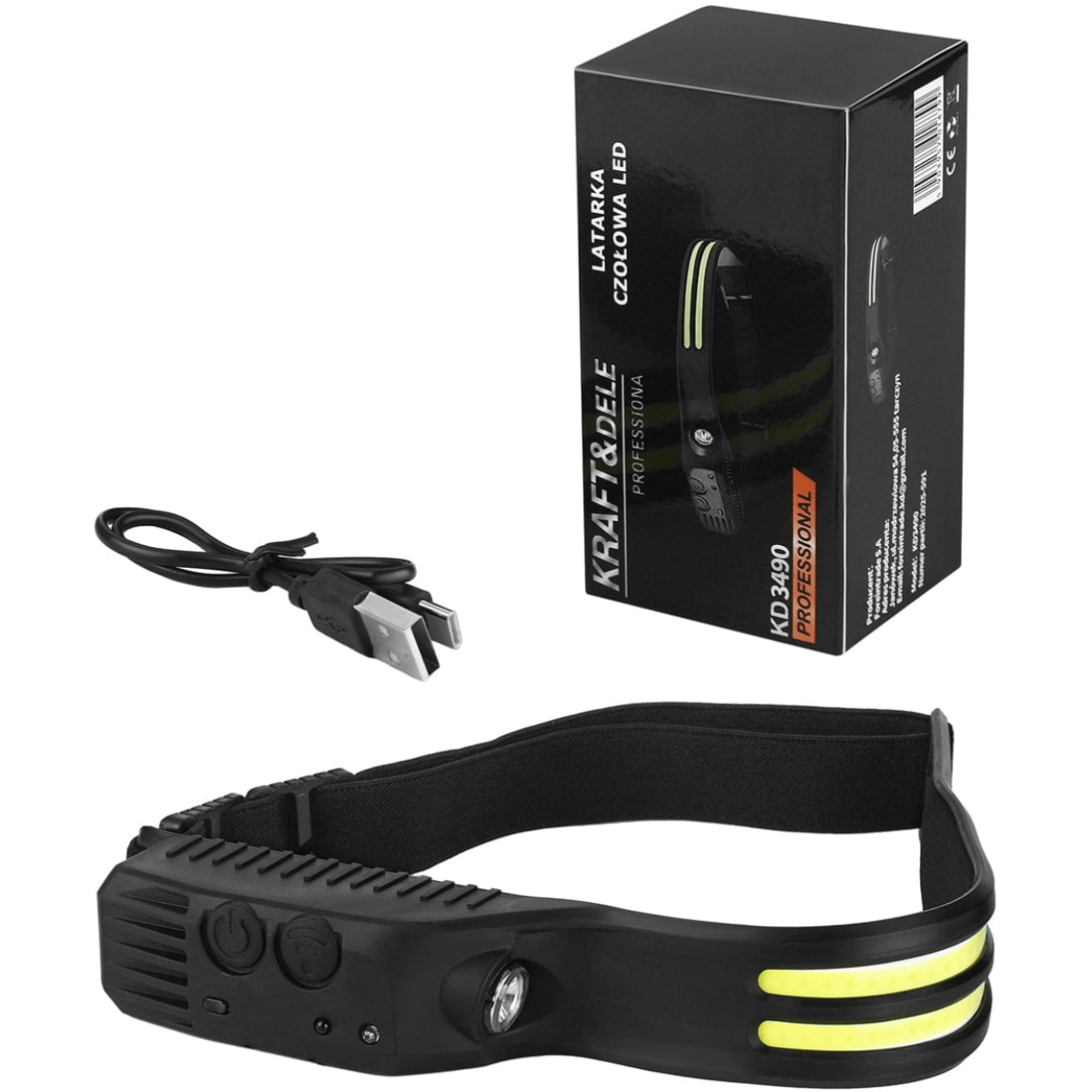 KRAFT&DELE KD3490 LED pealamp – COB + XPE, andur, USB - C - Ostuklikk