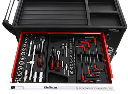 KRAFT&DELE KD362 tööriistakapp 263 - osaline – lukuga, ratastel - Ostuklikk