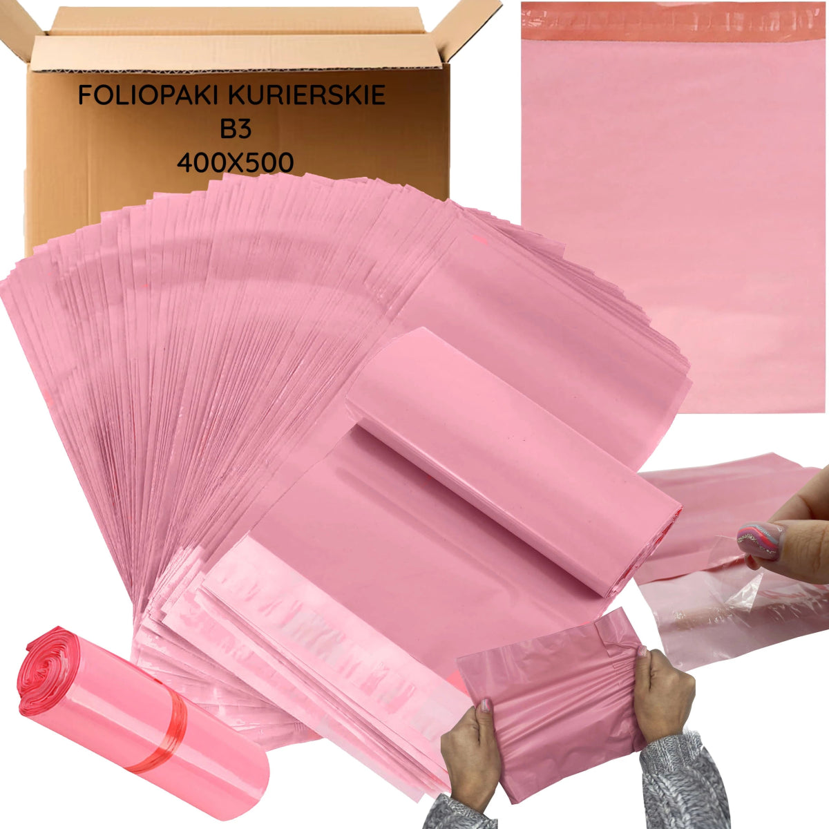 Kullerikileümbrikud roosad B3 400 × 500 mm – 50 tk - Ostuklikk
