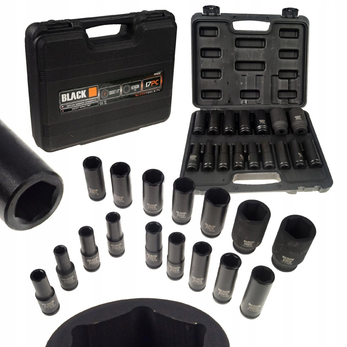 Kuuskant 1/2" Löökpadrunite Komplekt 10 - 32MM (16 tk) – Black, CRV - Ostuklikk