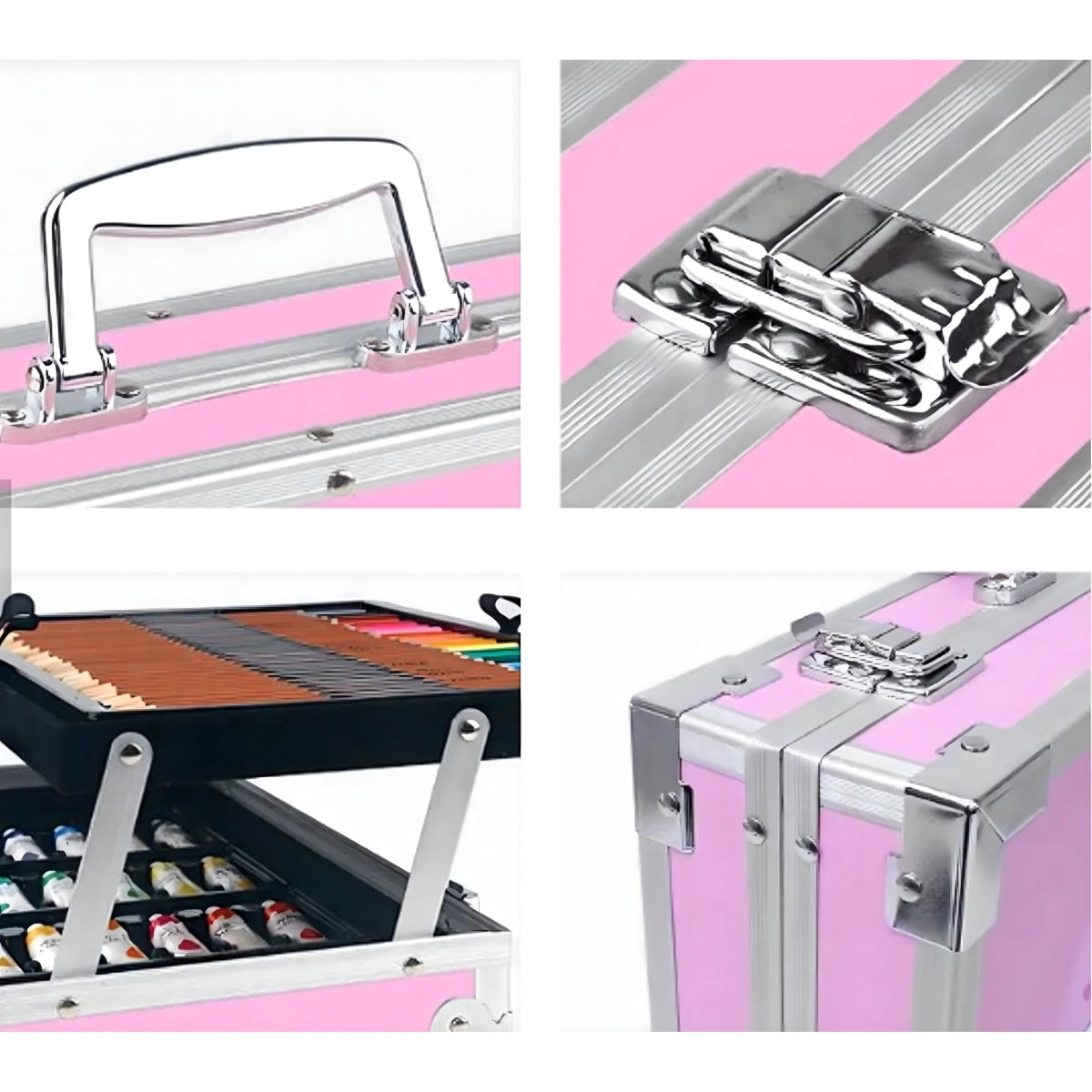 Laste kunstikomplekt 145 osa roosas kohvris - Ostuklikk