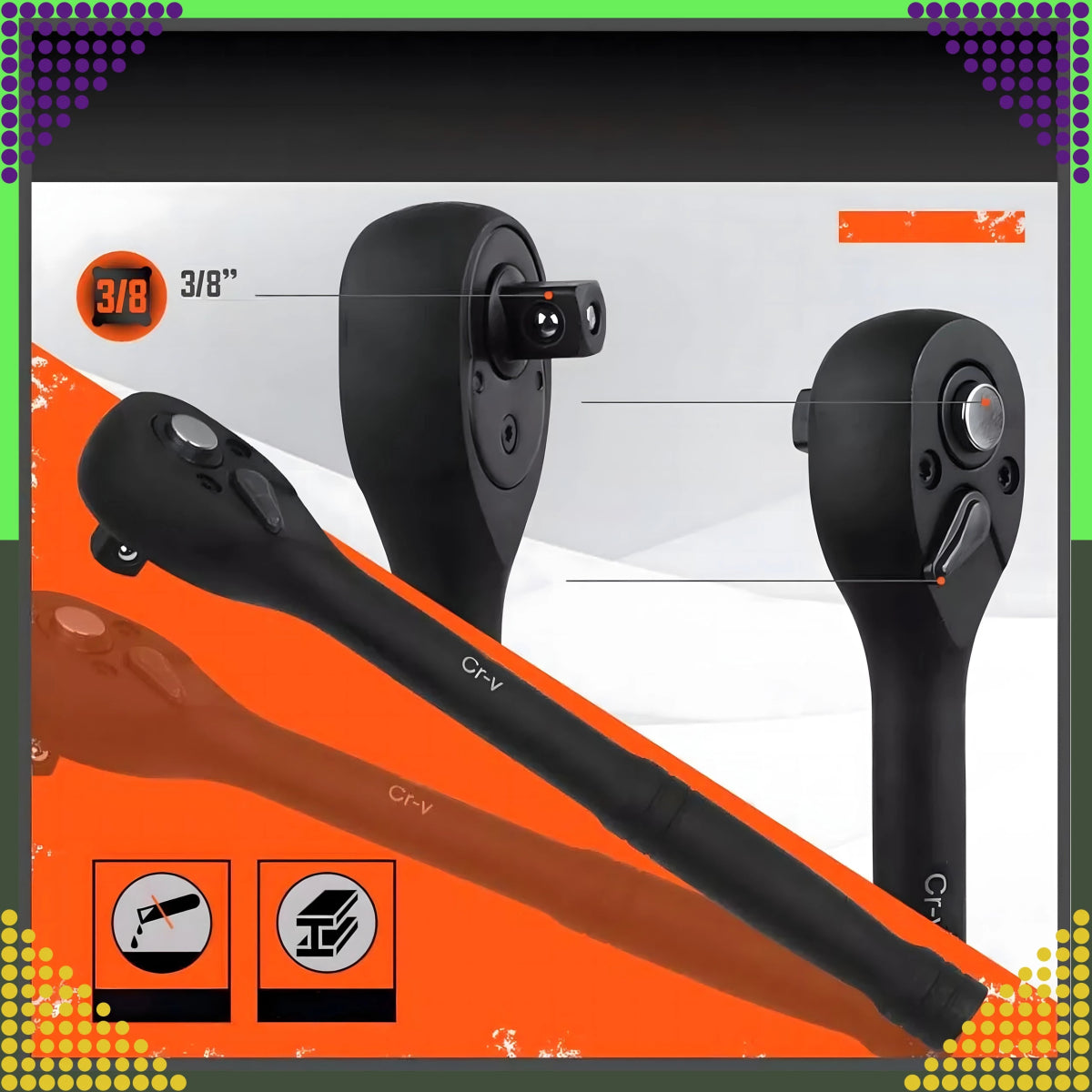 Lööktopsikute ja padrunvõtmete komplekt 3/8'', 50 osa - Ostuklikk