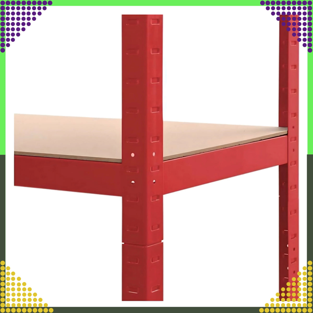 Metallriiul 180x90x40 cm, punane – 5 riiulit, 875 kg - Ostuklikk