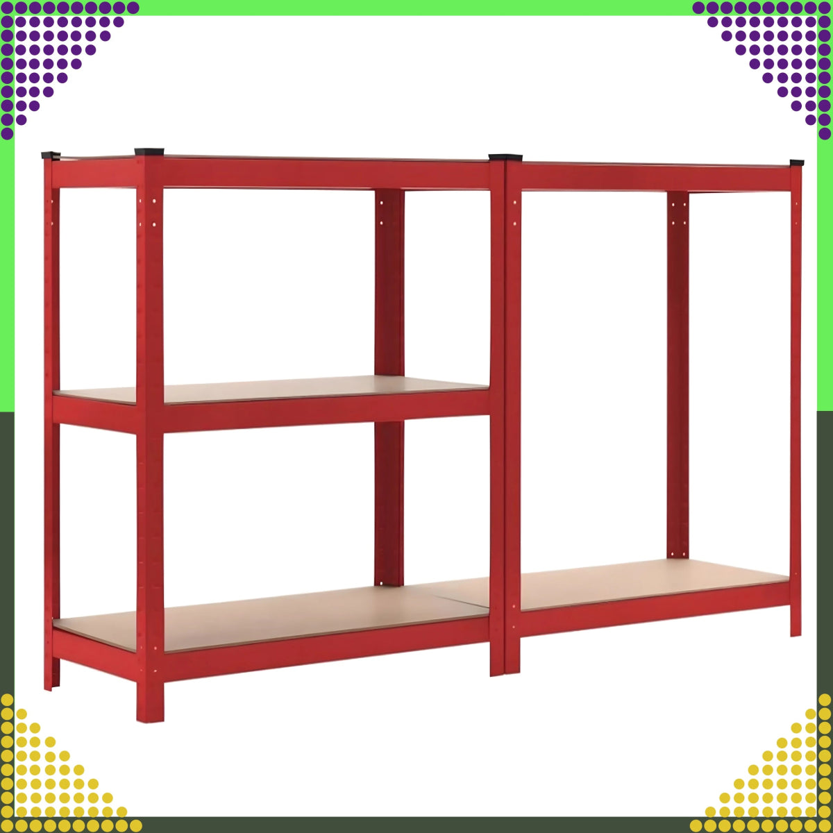 Metallriiul 180x90x40 cm, punane – 5 riiulit, 875 kg - Ostuklikk