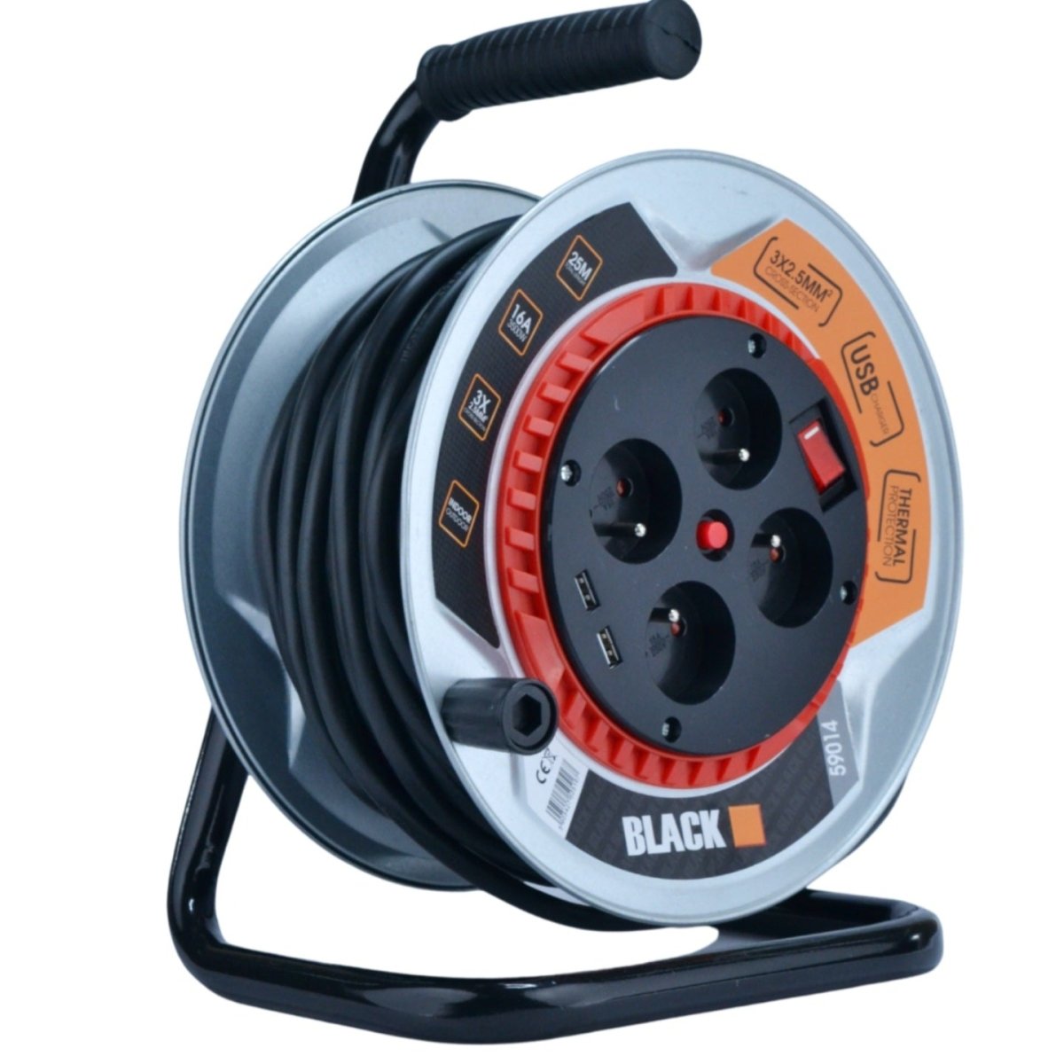 Pikendusjuhe trumlil 25m/USB/ON/OFF - Ostuklikk