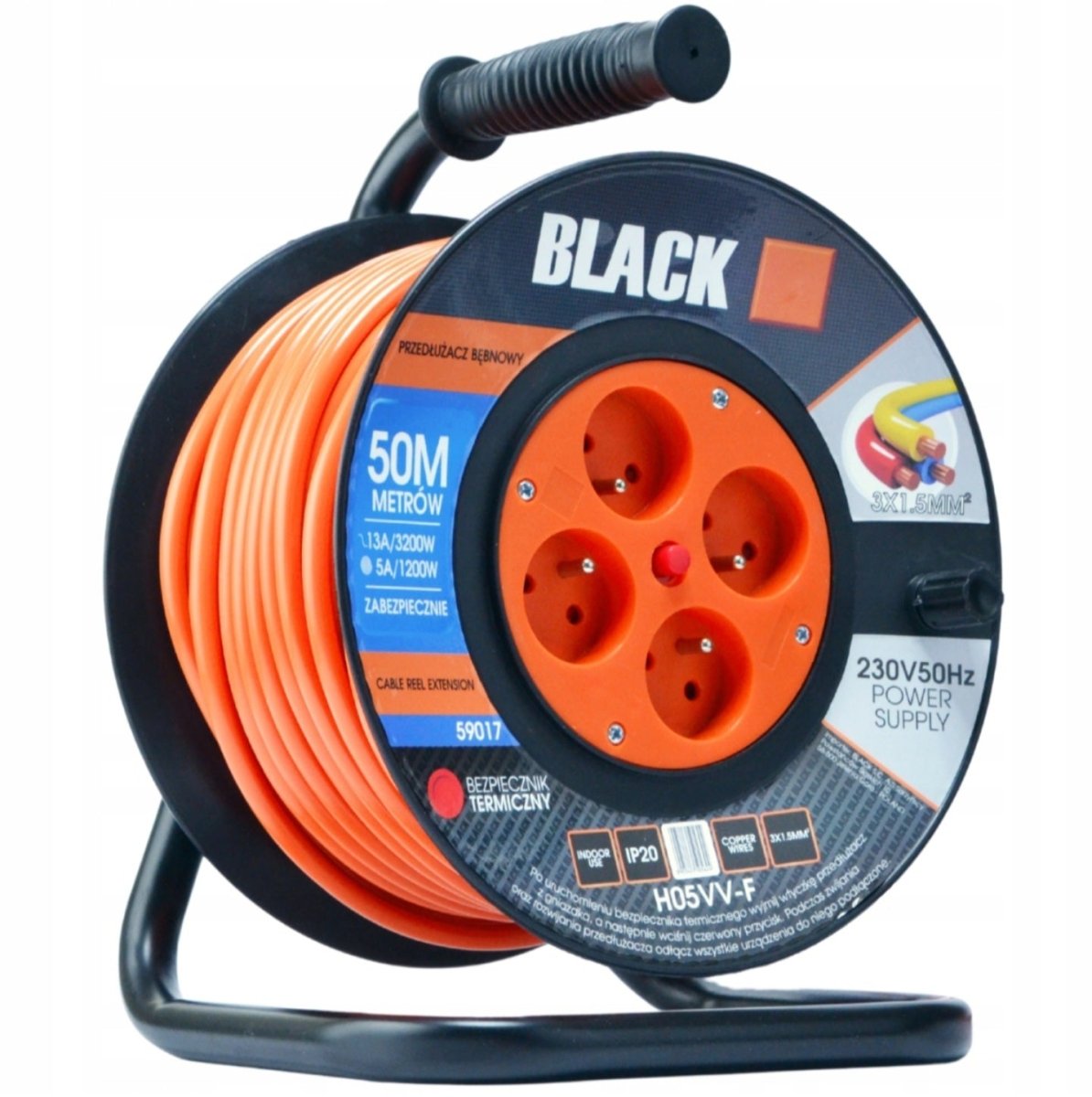 Pikendusjuhe Trumlil 50m 3x1.5 H05VV - F - Ostuklikk