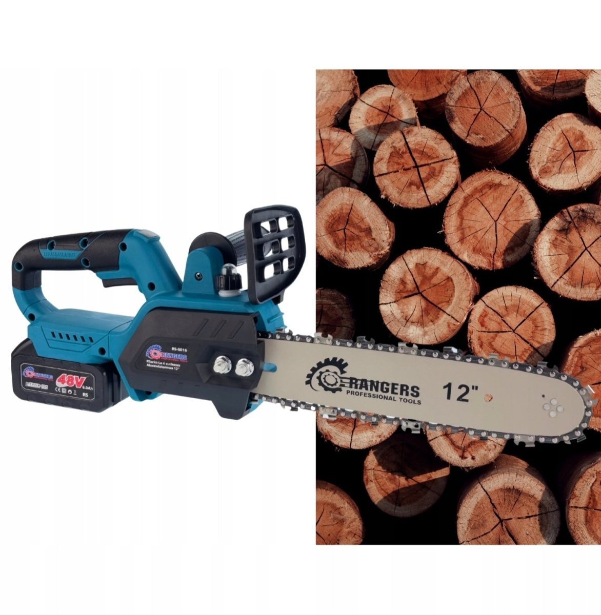 RANGERS juhtmeta kettsaag 12" 48V, 2×6Ah, harjadeta - Ostuklikk