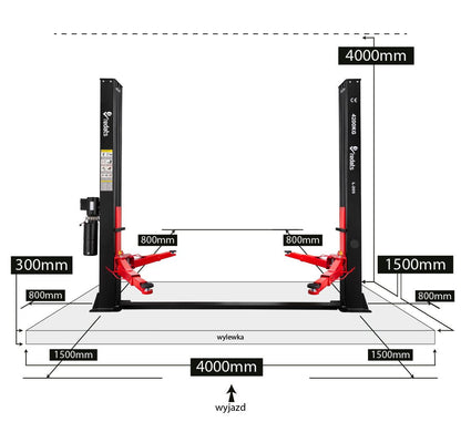 REDATS L - 205F kahetugipostiga tõstuk 4,2 t – 230 V, poolautomaatne - Ostuklikk