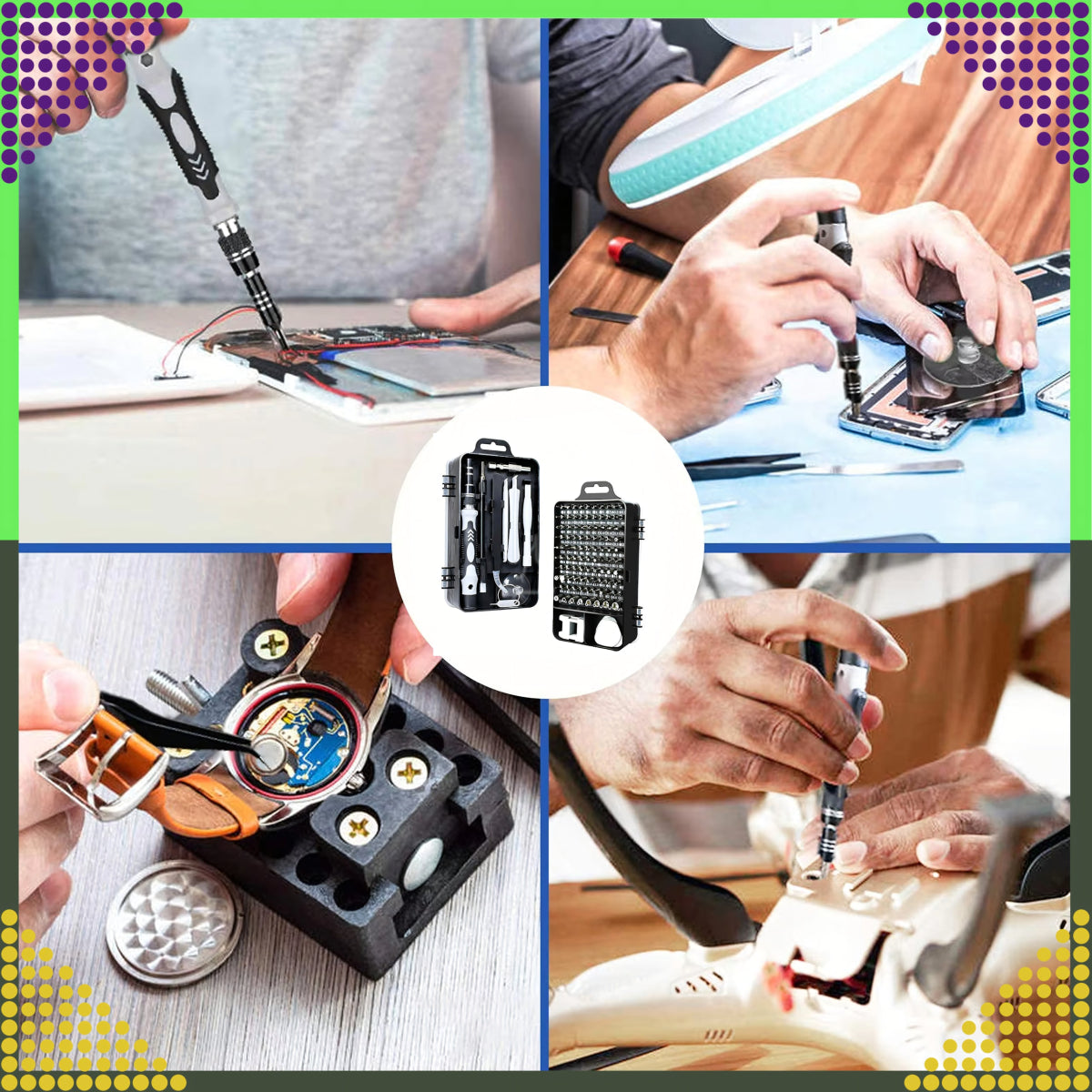 Täpsus - kruvikeerajate komplekt 115 - osaline – Torx, PH, PZ, Hex, Bitid + abivahendid - Ostuklikk