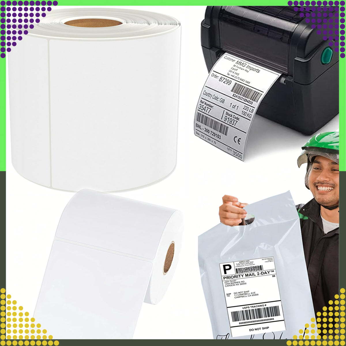 Termokleepsetiketid 100x150 mm, 500 tk (perforeeritud) - Ostuklikk