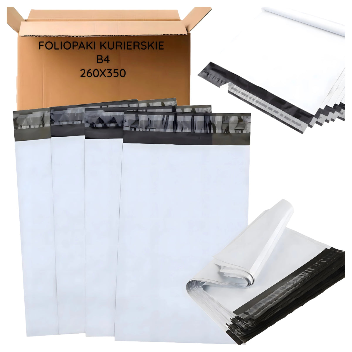 Valged kullerikotid B4 260x350 mm, 50 tk - Ostuklikk